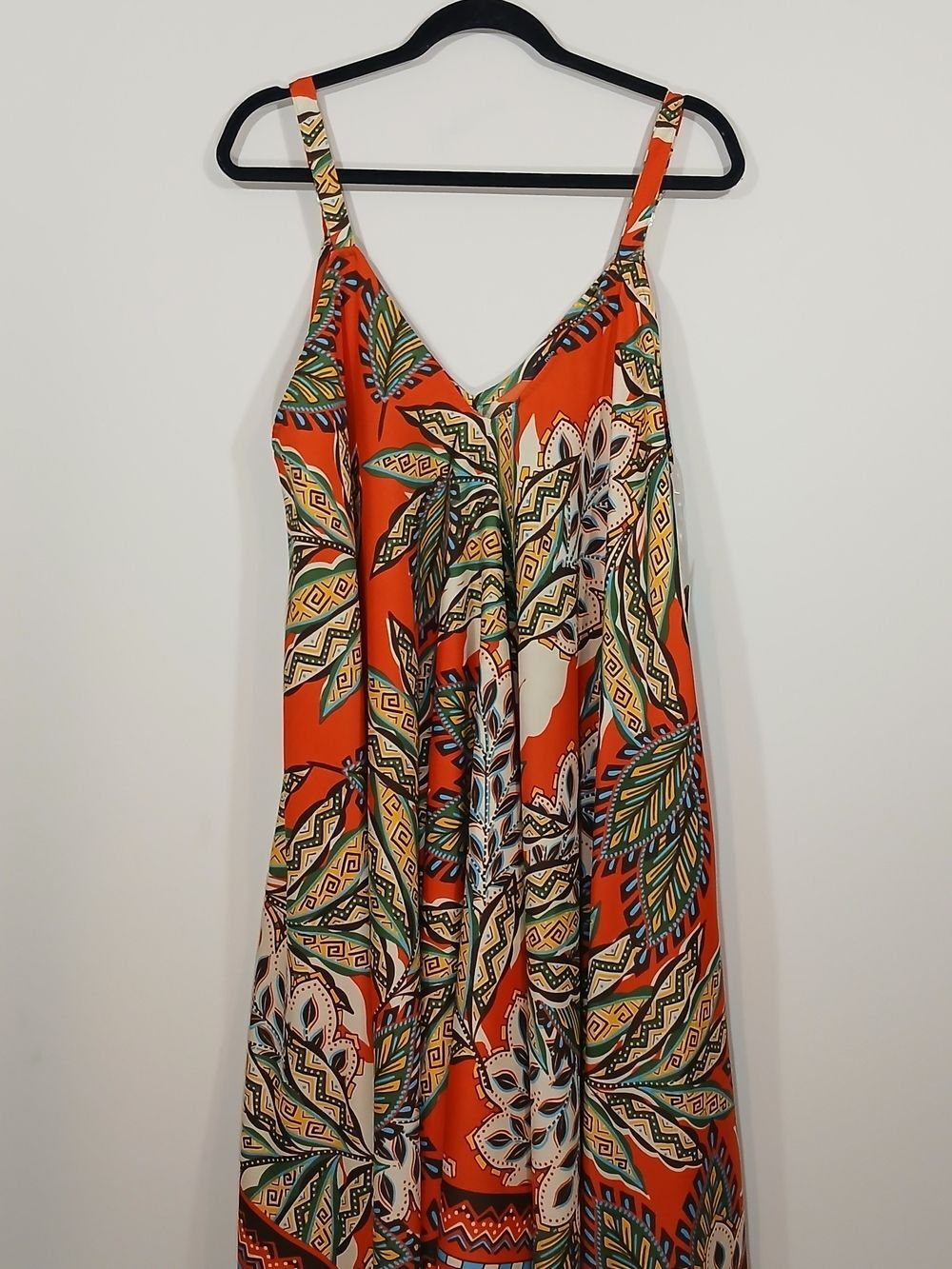 NWT Mlle Gabrielle Tropical Handkerchief Hem Dress Size 1X Boho Tropical - Picture 6 of 9